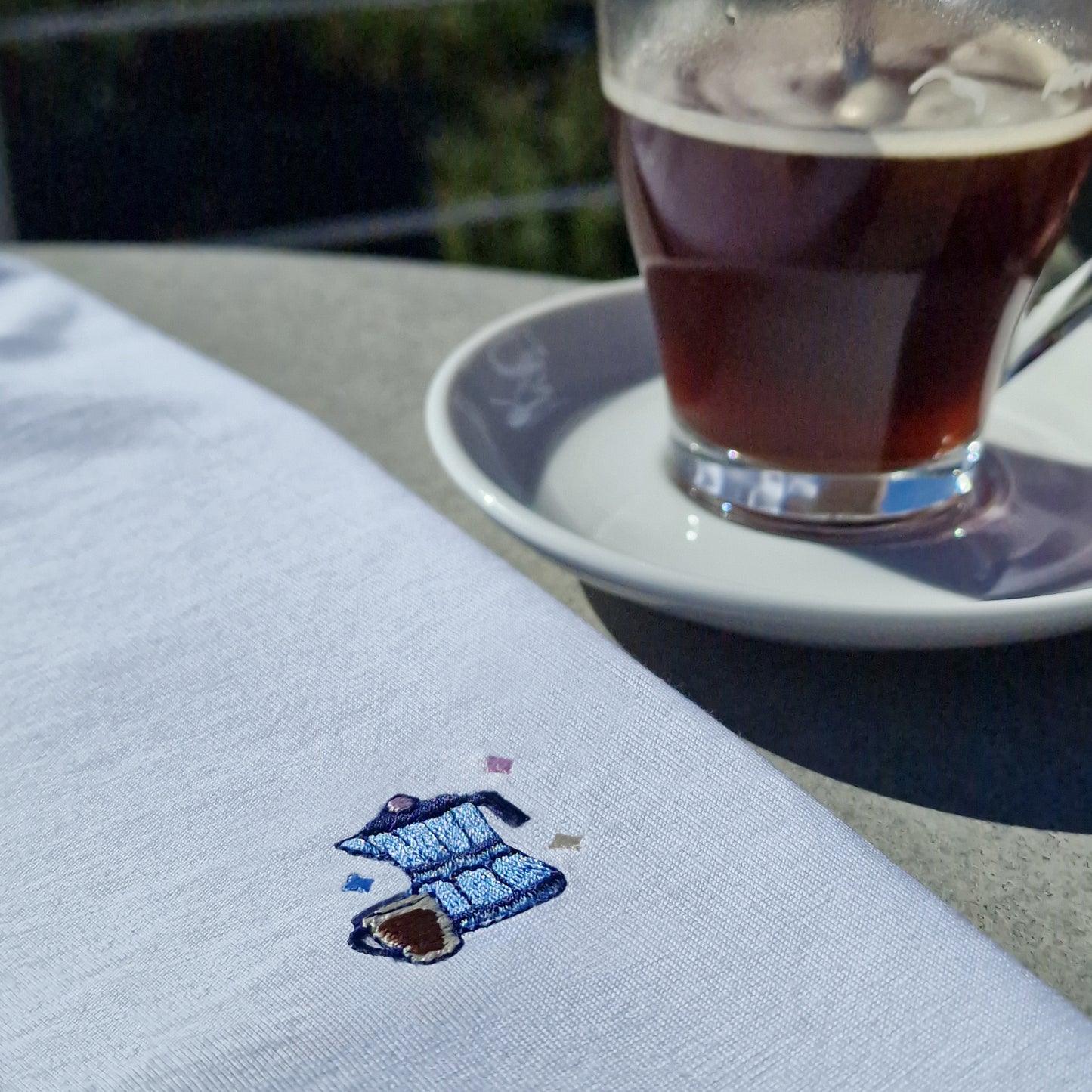 T-shirt brodé - Café